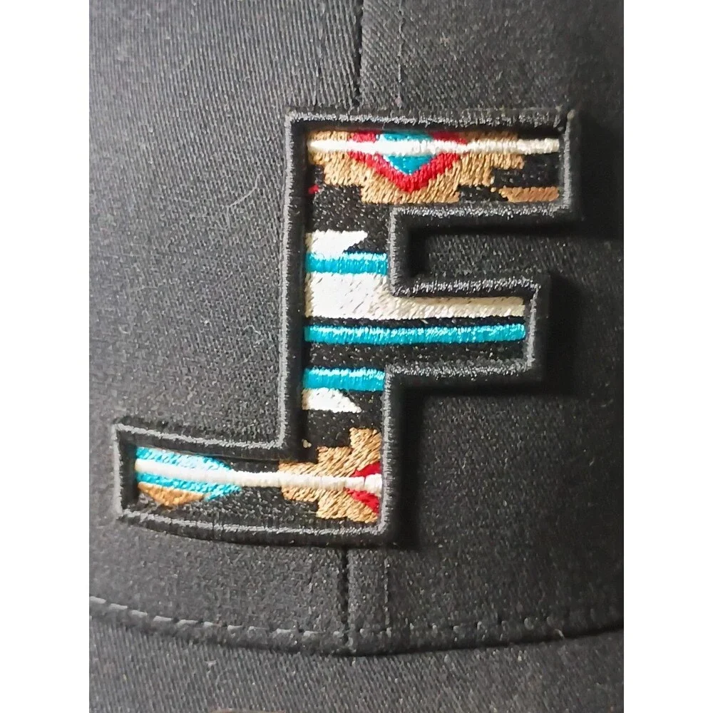 NWT Lane Frost Aztec 112 Trucker Hat Black Mesh Adjustable Snapback Cap